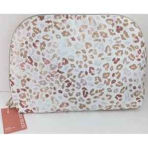 Sonia Kashuk Large Leopard Print‎ Cosmetics Makeup Toiletries Bag + Pouch